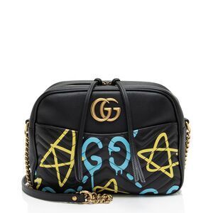 Gucci Matelasse Leather GG Marmont Ghost Medium Camera Bag